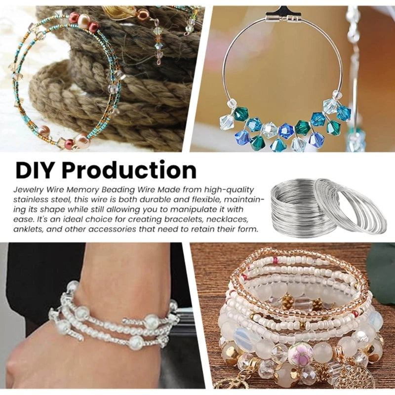 Metal Memory Steel Wire Roll – DIY Jewelry Making Wire for Bracelets, Earrings, Bangles & Necklaces